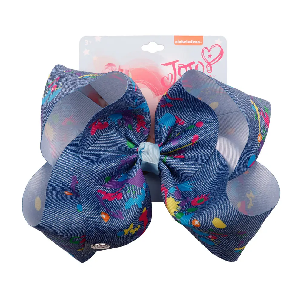 10 " Jojo Siwa большой пончик печатные волосы банты для девочек лента Фламинго большой узел заколка для волос Детская Дети аксессуары для волос - Цвет: 10