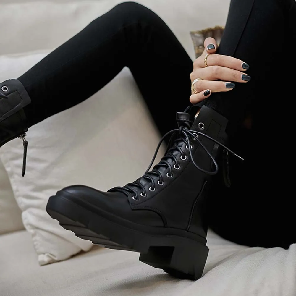 

Sarairis 2020 Fashion New Top Leather Popular Shoes Women Boots Zipper Non-Slip Cross Strap Comfy INS Ankle Boots Woman Shoes