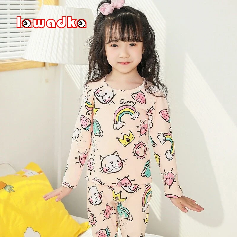 

Lawadka Long Sleeve Kids Girls Pajamas Set Four Season Sleepwear For Boys Cotton Children's Clothing Pyjamas Set Clothes 2-10T