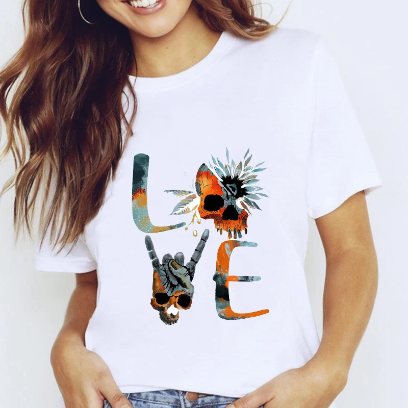 

Women Graphic Vintage Beach Summer Short Sleeve Casual Spring 90s Summer Lady Clothes Tops Tees Print Female Tshirt T-Shirt