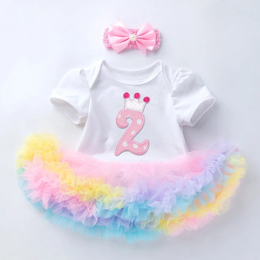 Юбка пачка с рисунком мороженого для новорожденных 1 год комплект первого дня