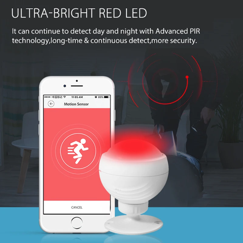 Tuya/Smart life WiFi умный PIR датчик движения портативное приложение Удаленная проверка