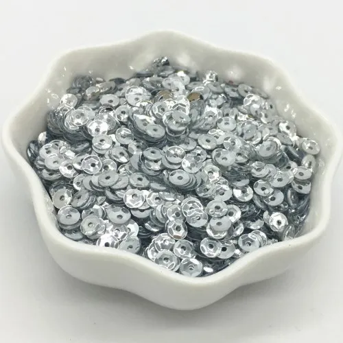 4mm Cup Silver Блестки 3-30 мм Серебряные Блестящие Блестки плоские круглые чашки пвх свободные Блестки блестка DIY ремесло шитье Женская одежда Аксессуары 20 г - Цвет: 4mm Cup Silver