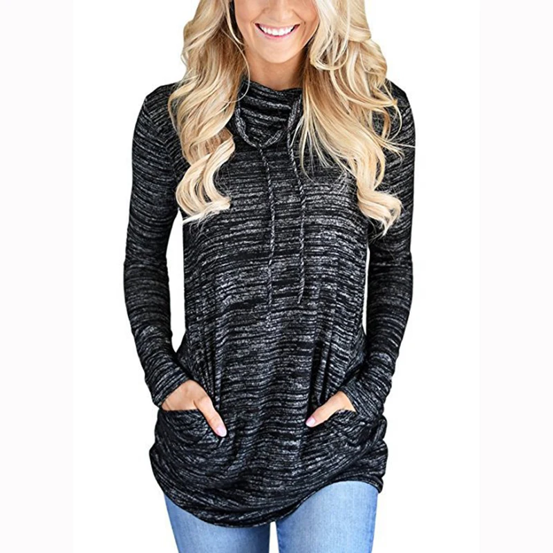 Модная футболка с длинными рукавами и круглым вырезом женские топы женская