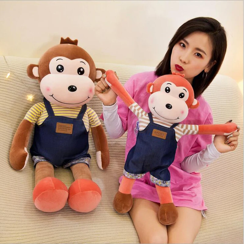 

New Style Wear Clothe Monkey Doll Soft Plush Toys Cute Monkey Stuffed Animal Plush Doll Children Toy Girls Gift
