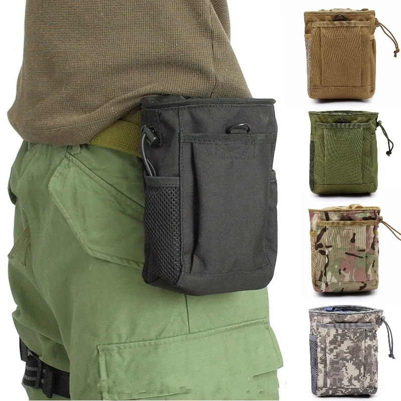 

Military Tactical Molle Magazine Dump Drop Pouch Utility Outdoor Hunting Recovery Waist Pack Bag Airsoft Ammo Rifle Mag Pouches