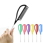 Гребень для парикмахеров, металлическая заколка-гребень для хвоста крысиного хвоста, 7 цветов, термостойкая, тонкая резка, гребень для хайлайтера