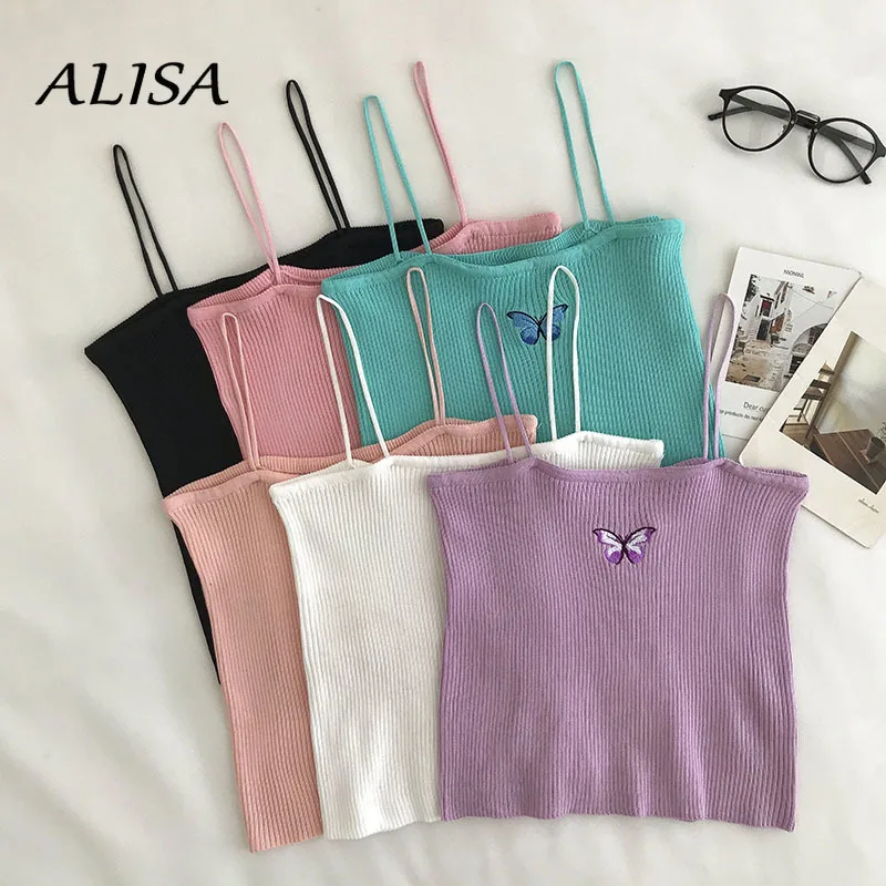 

Женский укороченный топ Y2k, футболка, новые летние милые топы с вышивкой, женский сексуальный укороченный топ на бретелях-спагетти