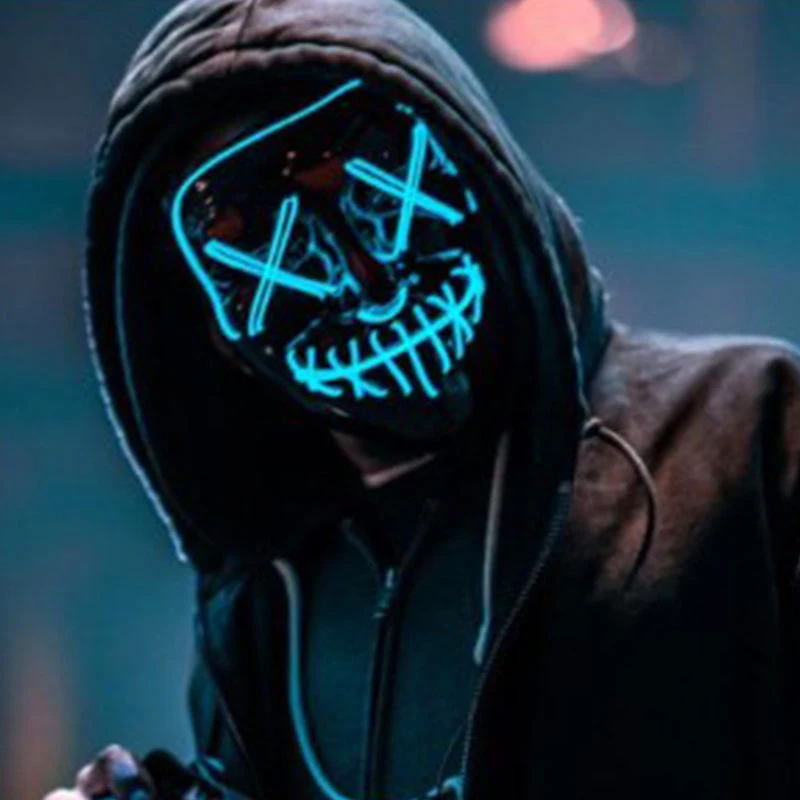 Маска маскарадные маски светодиодная светящаяся маска Хэллоуин ужас косплей
