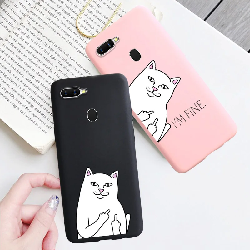 Мягкий чехол для пары забавных кошек OPPO Realme XT 5 3 2 Pro k1 A1K A5 A9 2020 Reno Z Ace F11 A7 A5S A3S F9 F7 F5 F3