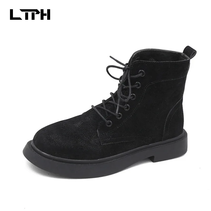 Женские ботинки Martin на плоской подошве в британском стиле бесплатная доставка