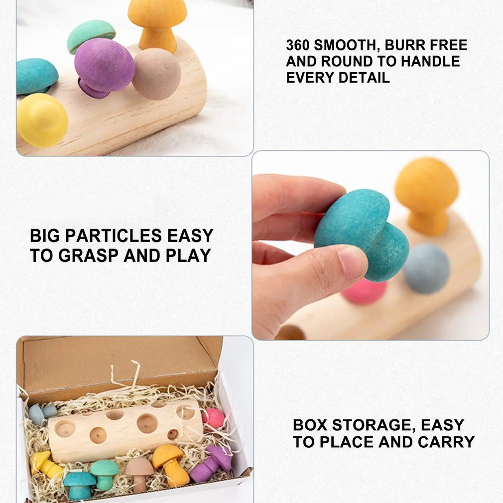 

Early Childhood Education Cognition Finger Fine Motor Spelling Mushroom Toys Wooden Games Children Educational Toys