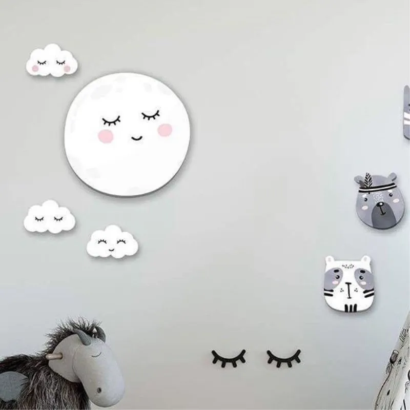 Наклейки на стену с изображением кролика облаков для детской комнаты спальни