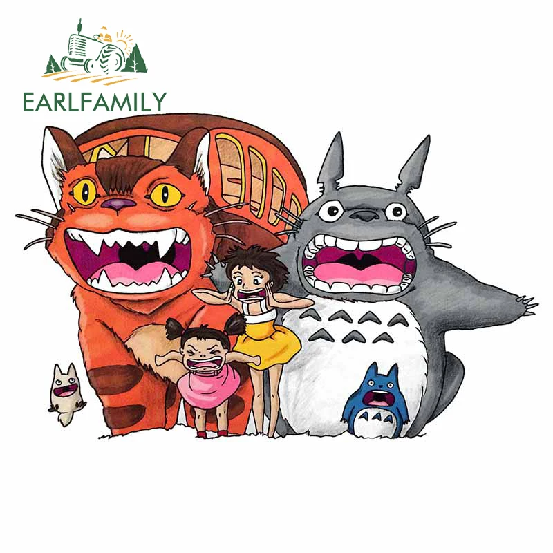EARLFAMILY 13cm x 8.2cm For Tonari No Totoro Car Decal Sunscreen Stickers Vinyl Material Personality Scratch-Proof Decor - купить по