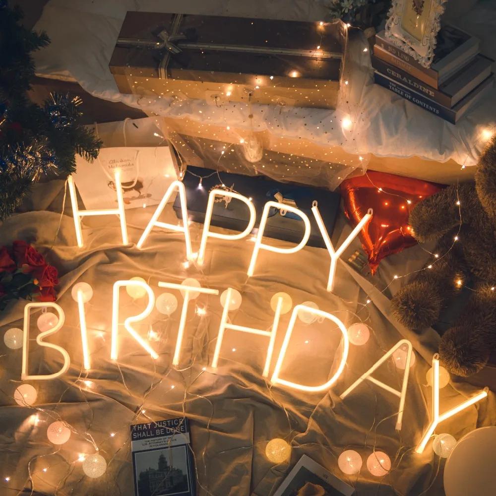 DIY буквы символ знак сердце освещение пластик Винтаж светодиодный свет на День