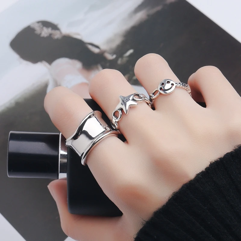 

Morivovog 925 Sterling Silver Glossy Exaggeration Wide Rings Thick Top Quality Japan Korea Rings for Women Minimalist Jewelry