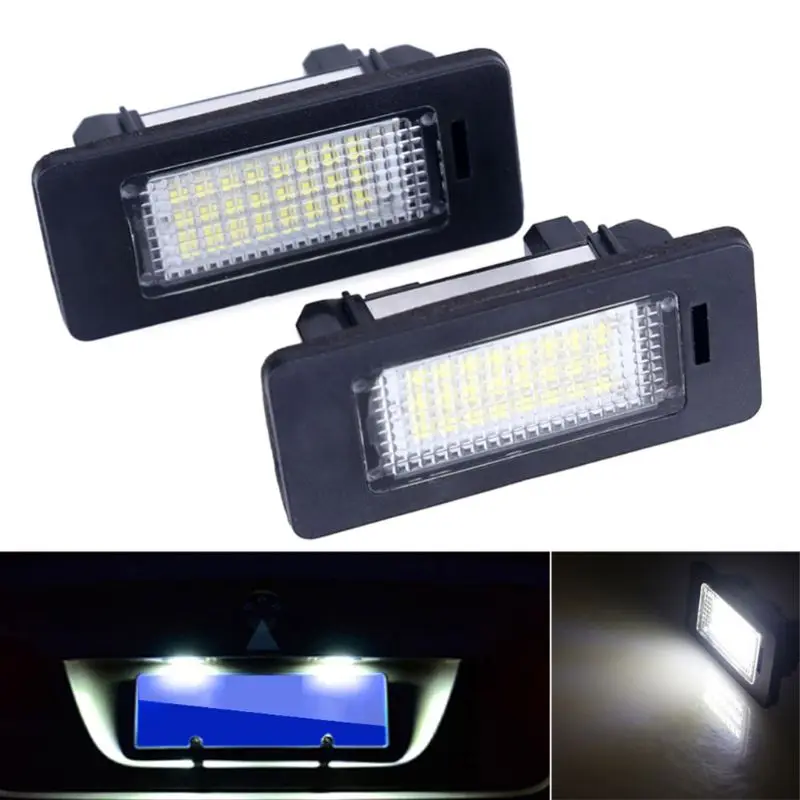

A Pair 24 LED 3528 SMD LED License Plate Lights Lamps Bulbs 6000K Cool White Fit For BMW E82 E90 E92 E93 M3 E39 E60 E70 X5