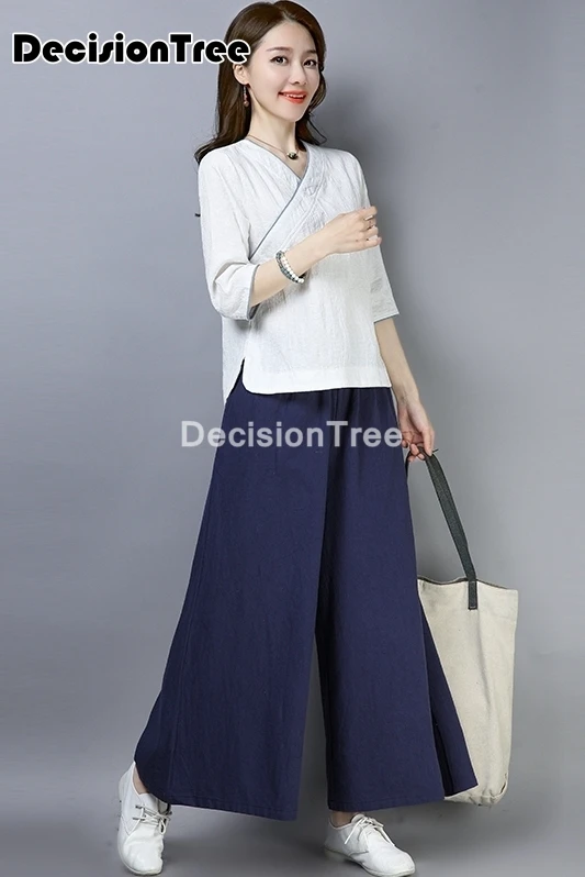 

2021 vietnam aodai chinese styles top+pants set chinese cheongsam set traditional princess chinoise two pieces women pants suits