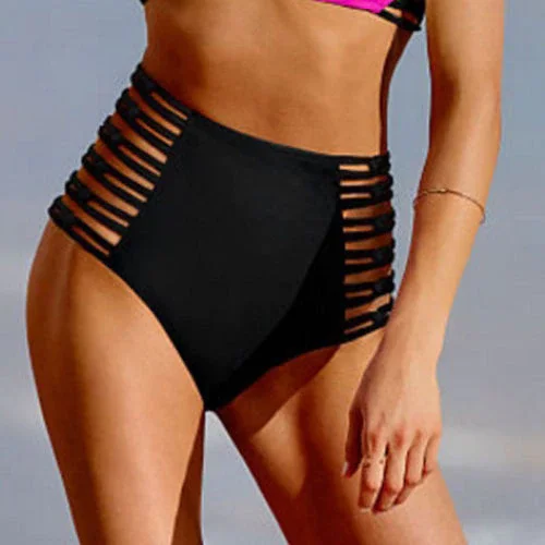 

2022 Colors Women Sexy Bikini Lady Push up Beach Swimsuit High Waist Hollow Out Bottoms S-XL