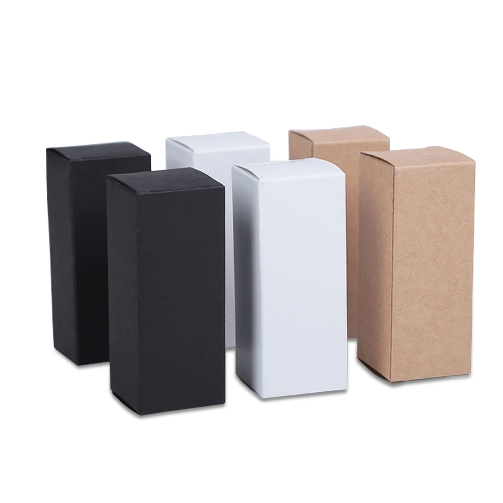 

50pcs/lot Blank Kraft Paper Gift Box, Party Gift Essential Oil Bottle Package Boxes, Small Spray Bottle Packaging Cardboard Box
