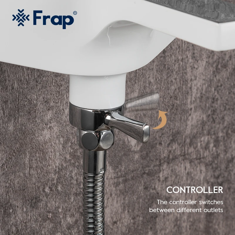 Смеситель для душа Frap F3258 белый кран водопад настенный горячей и холодной