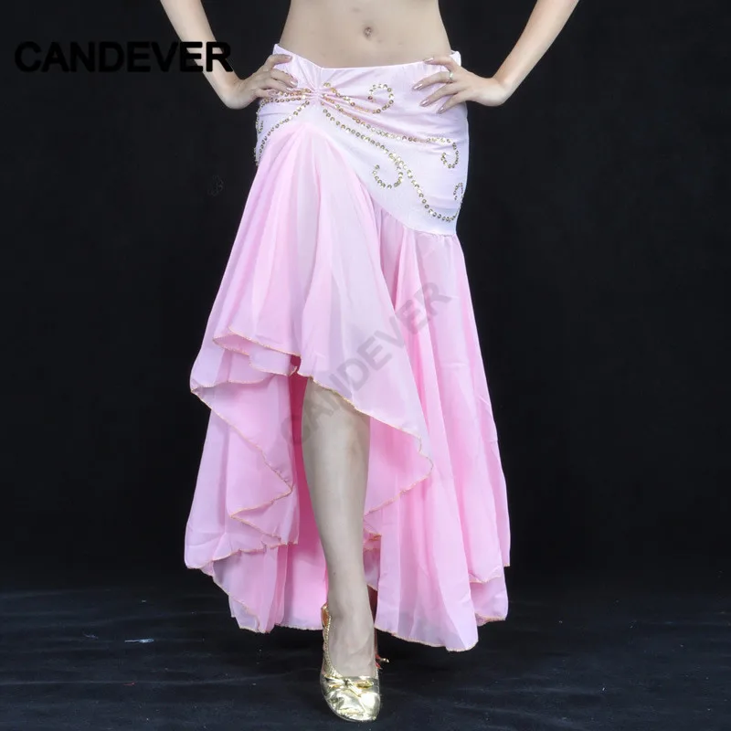 Женский костюм для танца живота юбка рыбий хвост с блестками и оборками в