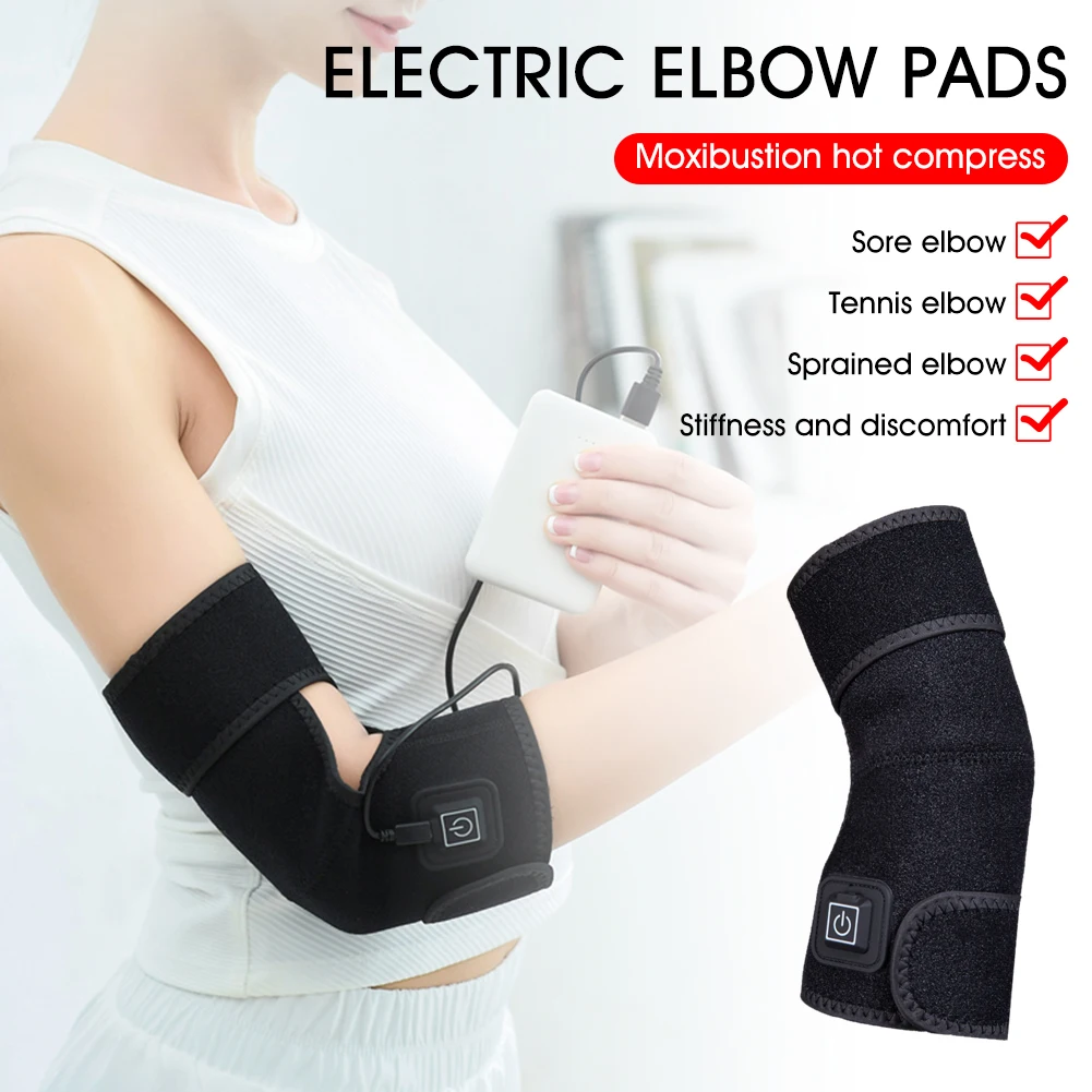

Heated Elbow Brace Heating Elbow Wrap Pad with 3 Level Temperature Adjustment Therapy Pain Relief for Tendonitis Arthritis