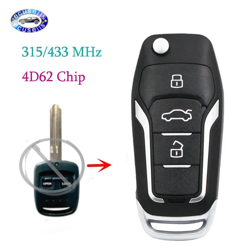 Модернизированный дистанционный ключ брелок от машины 315 МГц/433 МГц 4D62 чип для Subaru