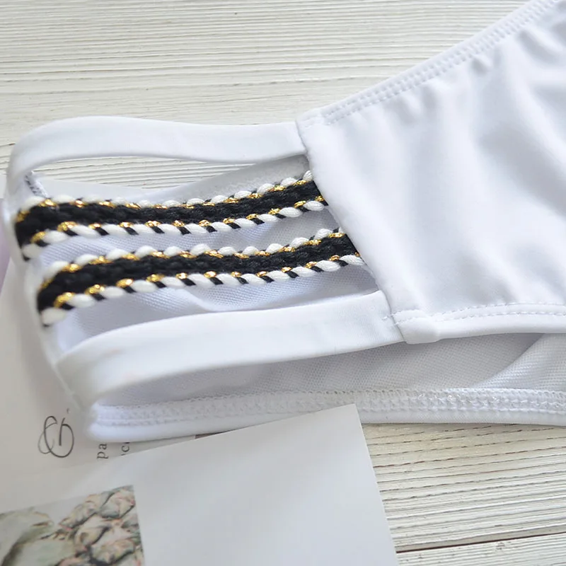 

2021 Summer Sexy Bikini Ladies Hollow Swimwear Ruffle Sleeve Beach Swimwear Sports Swimwear Split Bikini Set Monokini