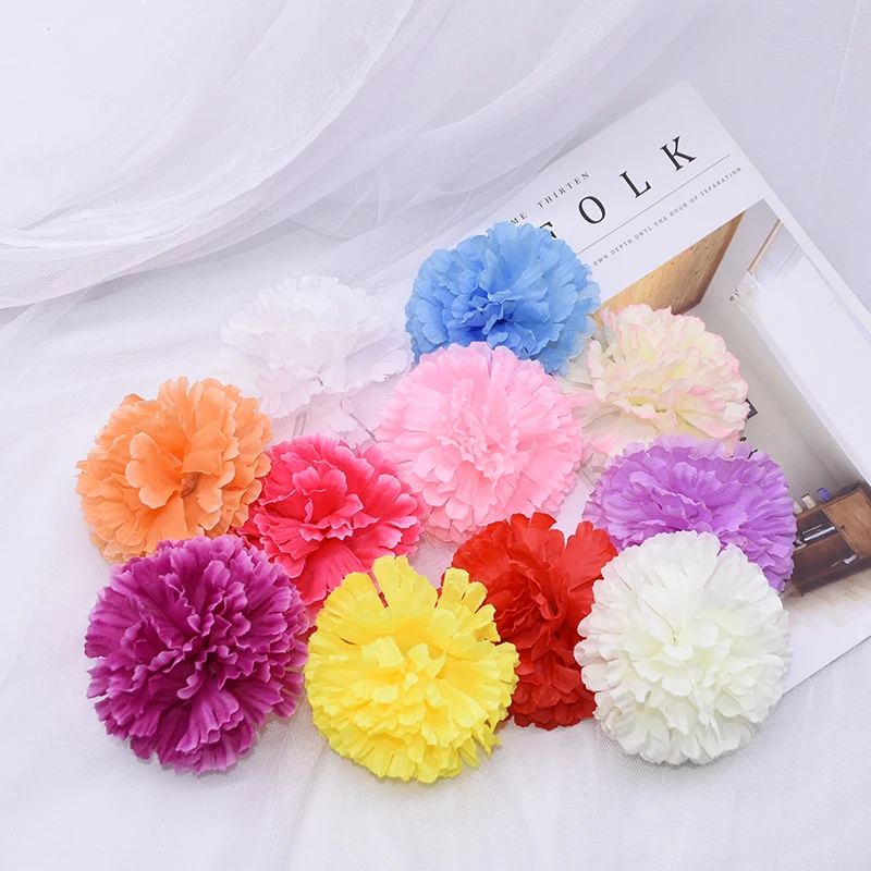 Помпон гвоздики искусственный шелковая Цветочная головка 20 шт. искусственные