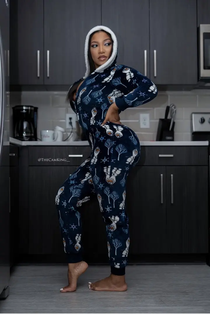 Рождественский Пижамный комбинезон с капюшоном для женщин зимняя теплая пижама