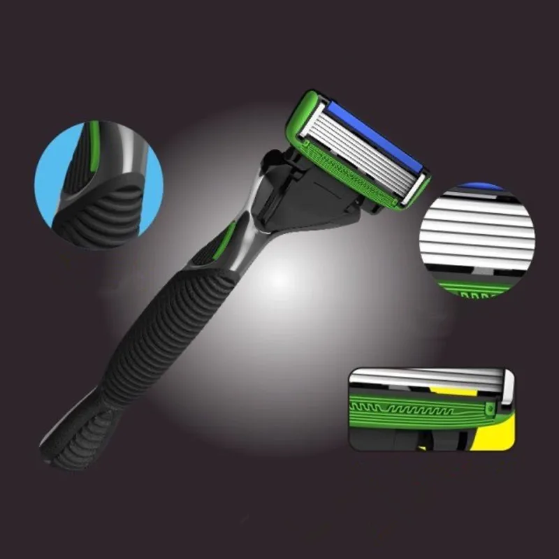 Мужская бритва с 6 сменными лезвиями из нержавеющей стали | Красота и здоровье