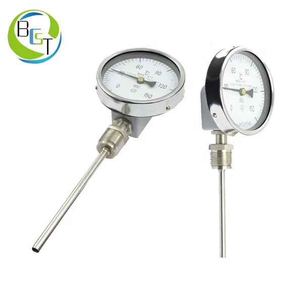 Bimetal Thermometer with PT100 RTD Sensor Temperature Transmitter |