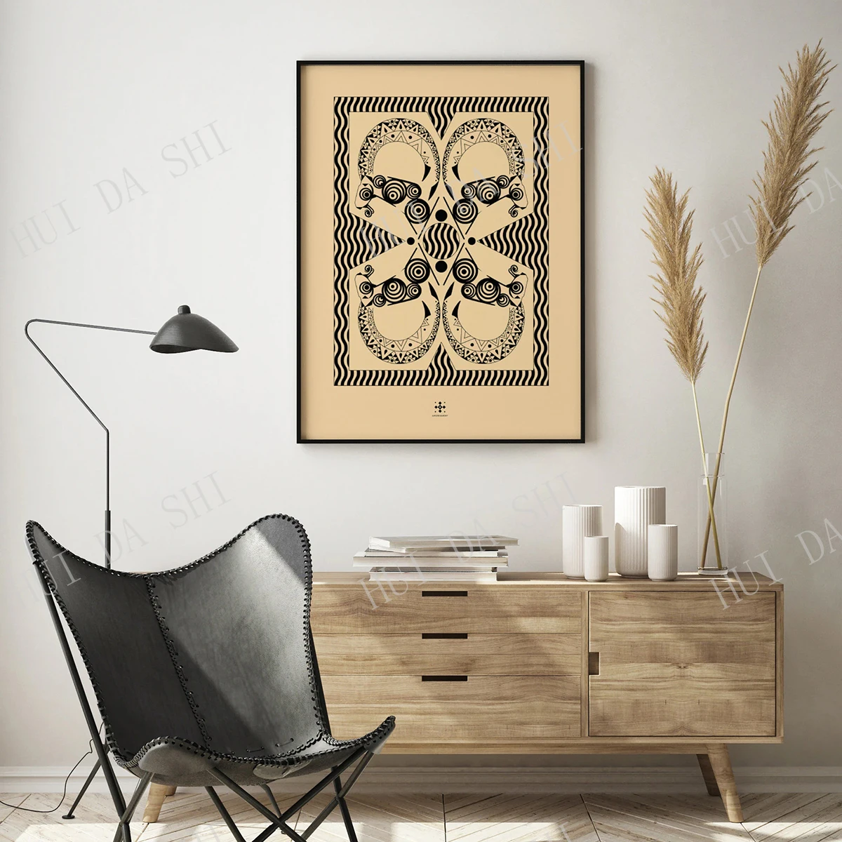 

Hellenic Collection Poster, Greek ornament Poster on Enhanced Matte Paper, Goat Kri-kri in a Pattern, Minimalistic design