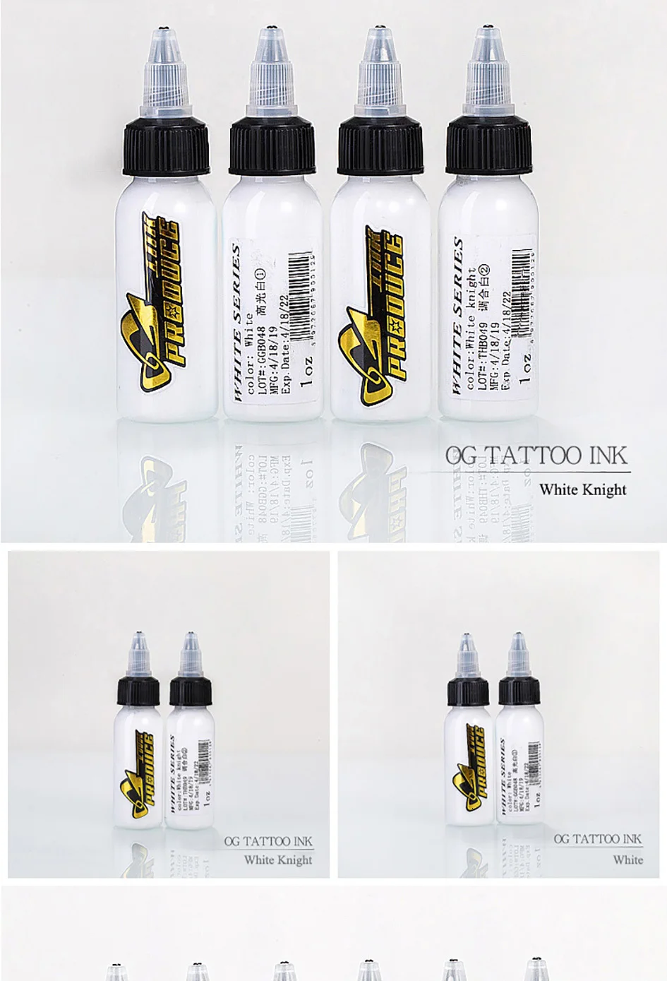 OG набор для татуировки боди-арт набор чернил Dinamic 1 oz/30 ml бело-серый Пигмент Макияж Pigmento Maquiagem Tinta спрей Encre Tatouage Goochie