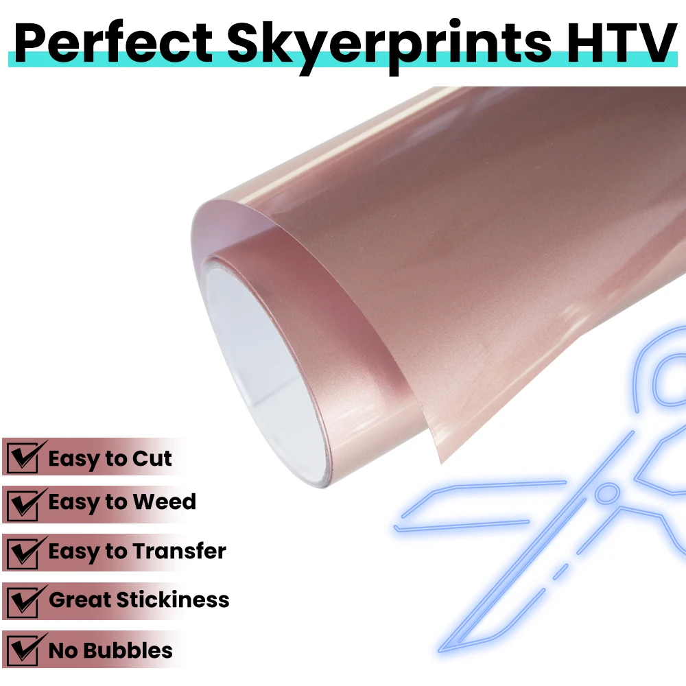 Free Shipping Rose Gold Black White PU Heat Transfer Vinyl Roll Iron On Vinyl for Cricut Cutting Machines HTV custom DIY T Shirt