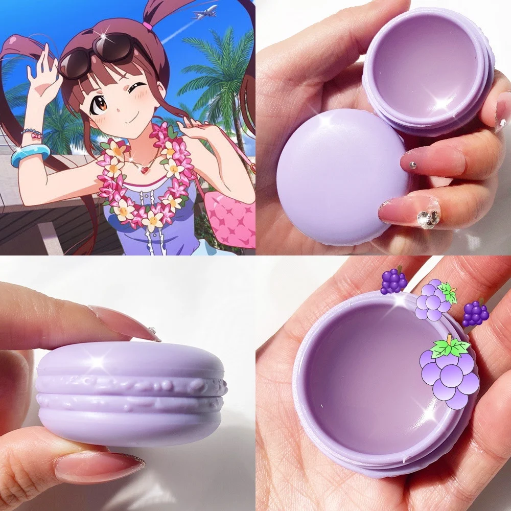 

Бесцветный бальзам для губ Macaron, увлажняющий защитный бальзам для губ, косметика, помада с ароматом клубники, лимона, яблока, винограда