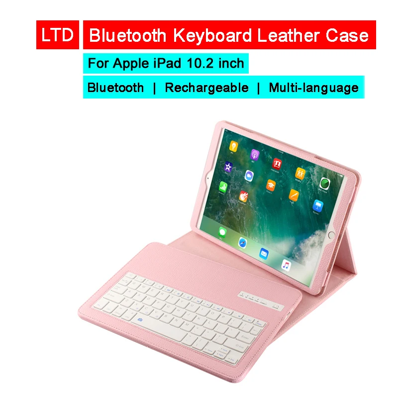 Кожаный чехол с Bluetooth клавиатурой для iPad 10 2 дюймов 2019 русская Арабская иврит