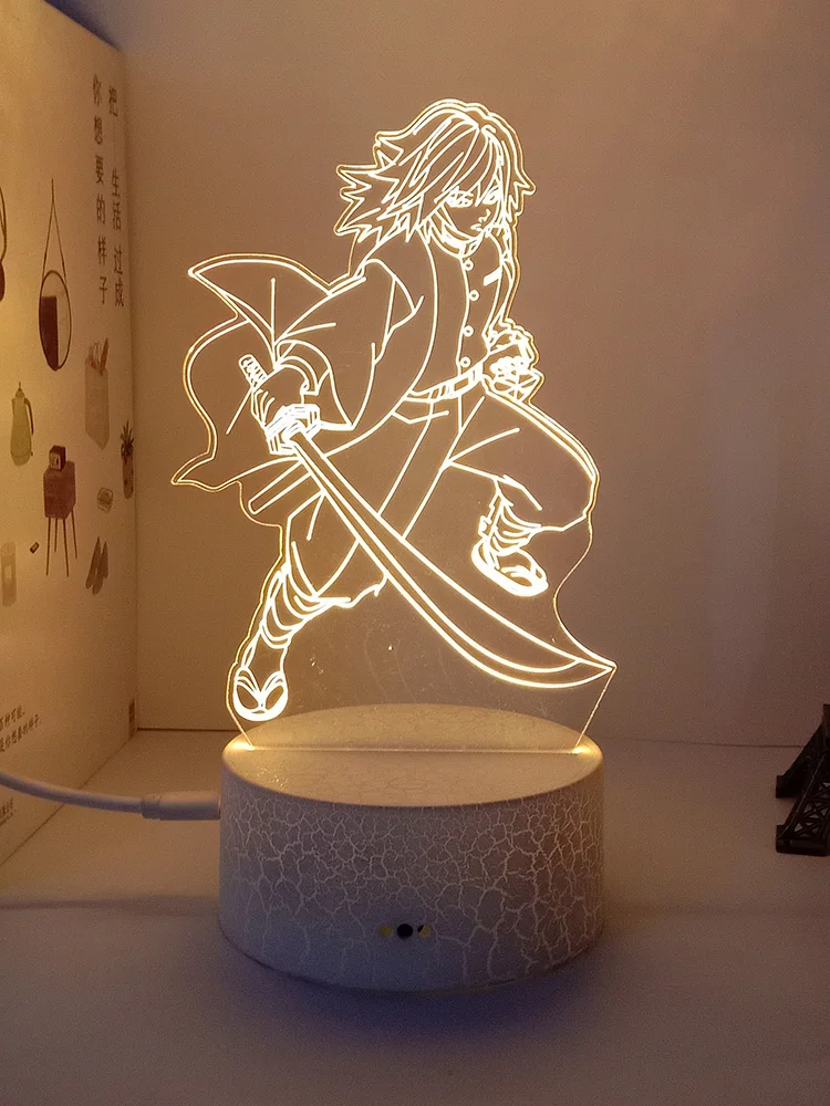 

Demon slayer kimetsu no yaiba Tomioka giyuu 3d led lamp for bedroom manga night lights anime action figures lampara de noche