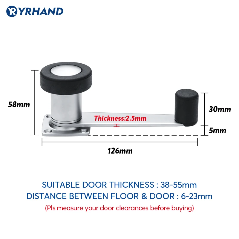 Дверной ограничитель настенный Регулируемый дверной из нержавеющей стали с