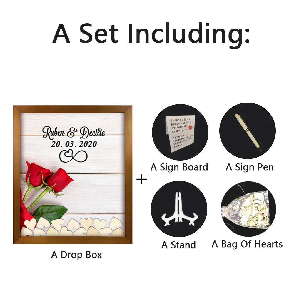 Свадебная Гостевая книга персонализированный свадебный душ Тени коробка