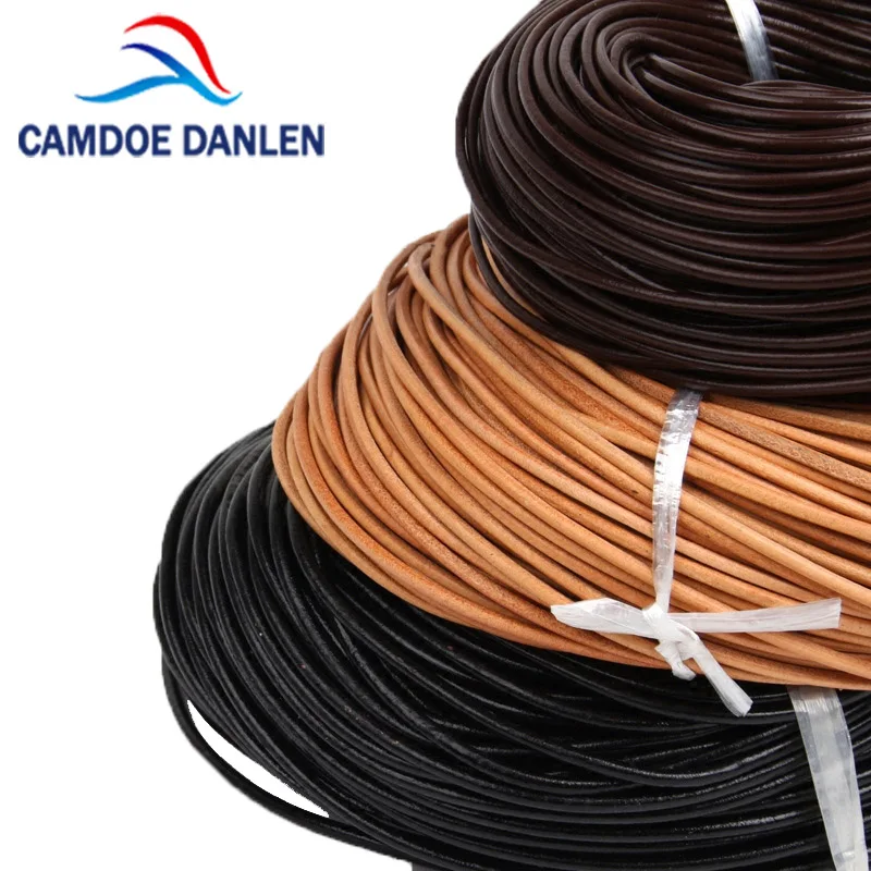 Шнур из 100% натуральной кожи Круглый стринги для браслета DIY аксессуары