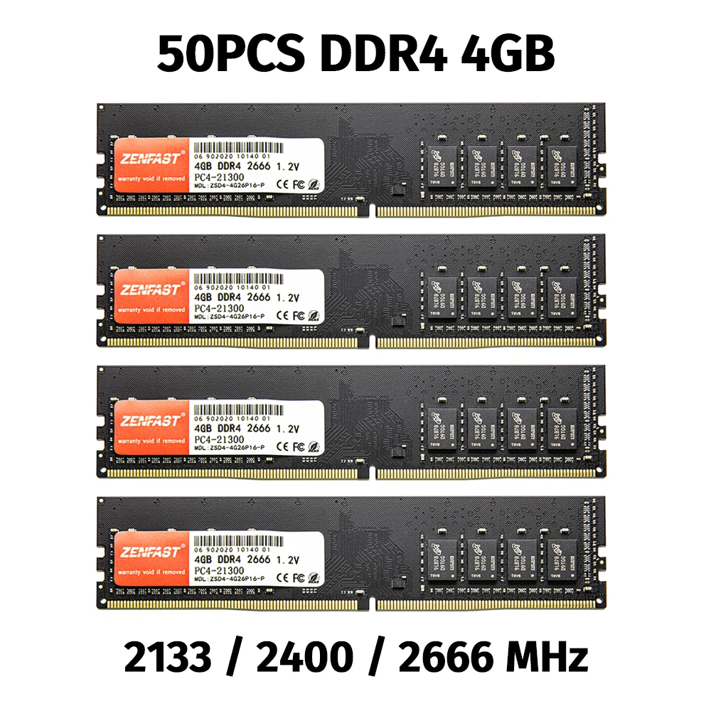 

Модуль ОЗУ Dimm для настольных ПК, 50 шт./компл., DDR4, 4 ГБ, 8 ГБ, 2133, 2400, 2666 МГц