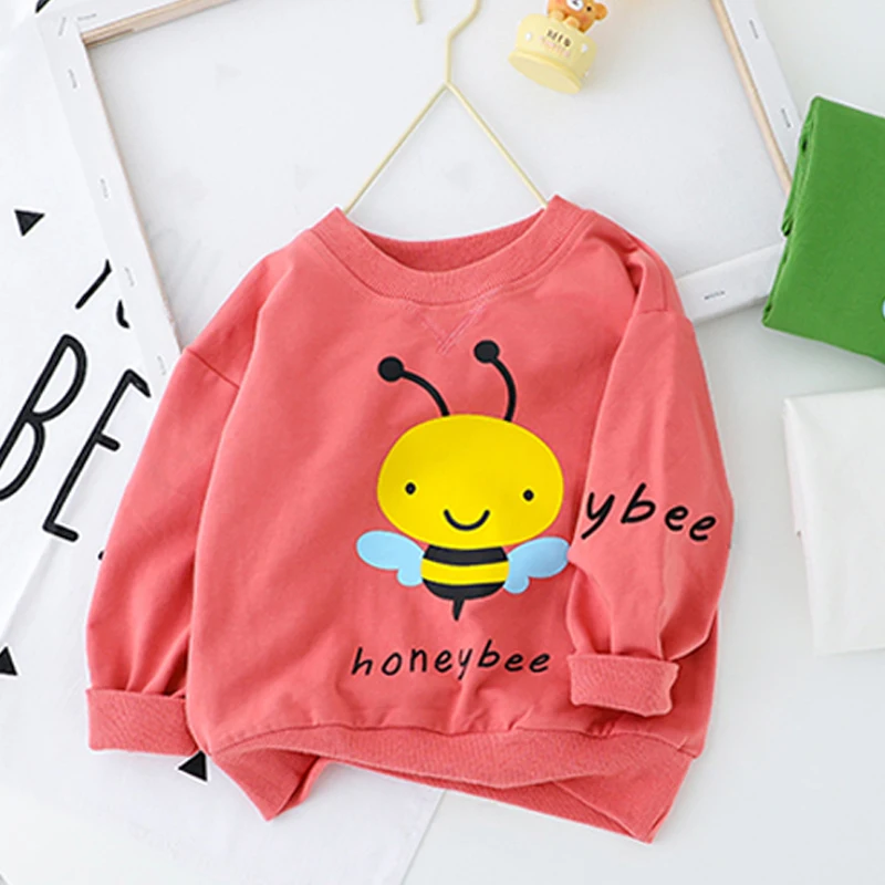 Одежда для маленьких мальчиков футболка с круглым вырезом и рисунком пчелы +