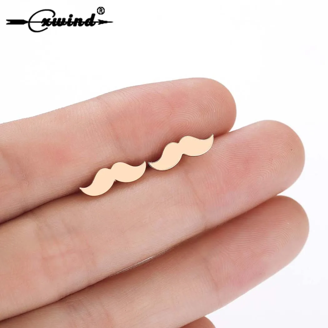 

Cxwind Fashion Punk Mustache Beard Earrings Jewelry Cute Geometric Stud Earring Best Gift for Women Girl pendientes mujer moda