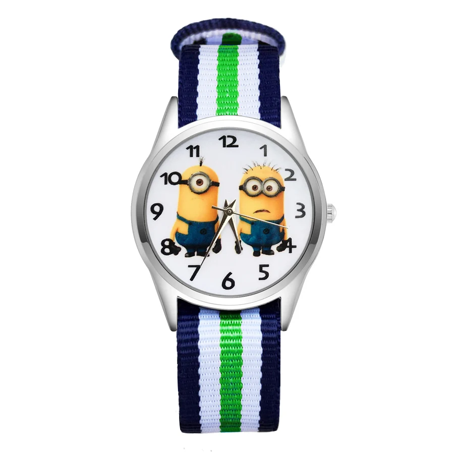 

Children's Cute Cartoon Style Women Student Boy Girl Nylon Strap Quartz Wrist Watches JC90