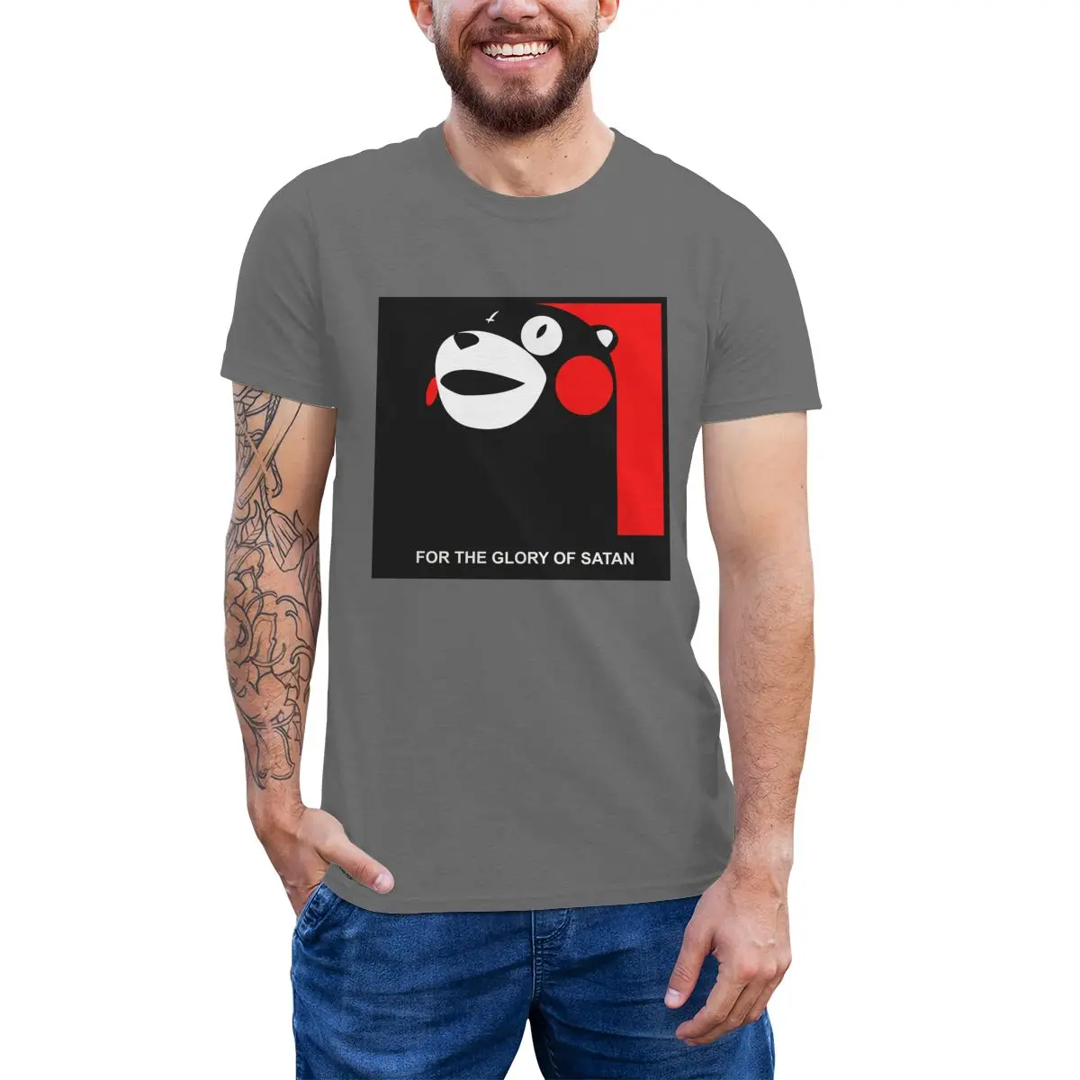 Футболка Kumamon с надписью What For хлопковая графическим рисунком Мужская забавная