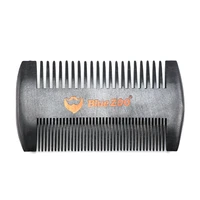 bluezoo black spray painted pear wood double sided beard comb beard portable care anti static wood comb hair brush