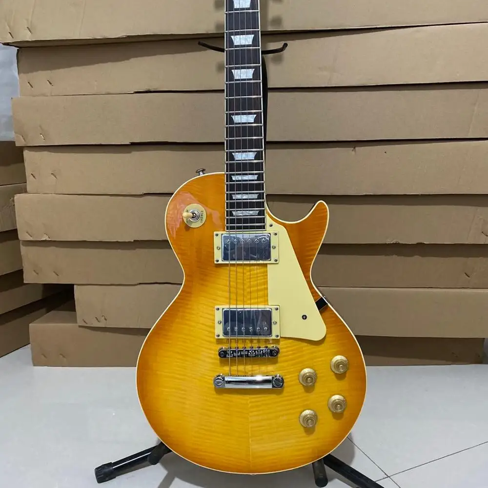 Горячая Распродажа электрическая гитара тигровая Кленовая верхняя часть