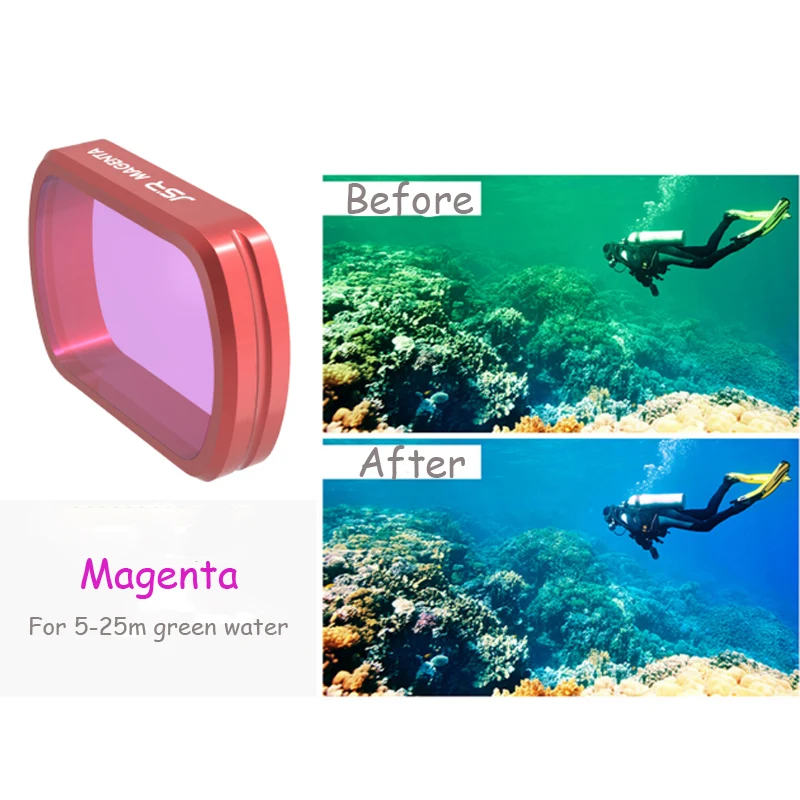 4 в 1 фильтр для дайвинга красный/розовый/пурпурный/желтый объектива DJI Osmo Pocket Vlog